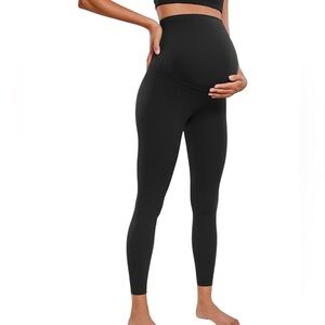 CRZ YOGA Black Maternity Leggings Over the belly Buttery Soft Size large